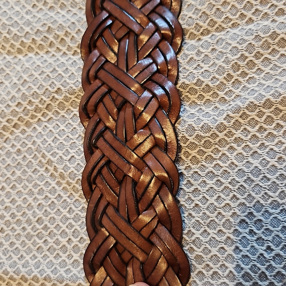 Wide RALPH LAUREN woven leather belt excellent preloved condition fit size 18-22 - Picture 11 of 16